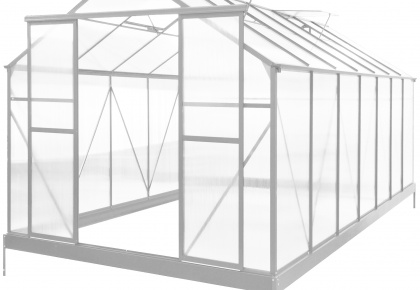 Przydomowa szklarnia aluminiowa - 10,5 m2 - Srebrna - Model GARDEN 2